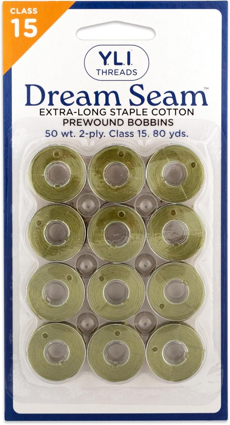 YLI Threads YLI Cotton Quilting Thread – 50 wt Egyptian Cotton for Piecing & Quilting - Low-lint & Strong - Class 15 Prewound Bobbins - Solitute - Image 1